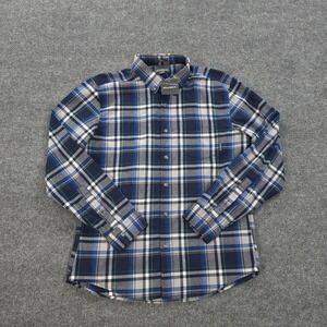 Eddie Bauer Shirt Mens Medium Blue Plaid Mr‎ Eddies Flannel Camp Outdoors Preppy